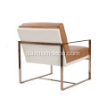 Moderne vinkler lounge stol i ægte læder